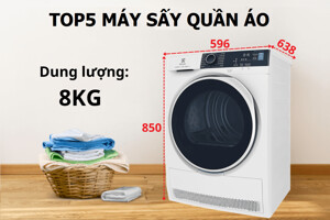 Tổng hợp top 5 mẫu máy sấy quần áo 8kg cho năm 2024