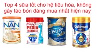 Top 4 sữa tốt cho hệ tiêu hóa, không gây táo bón đáng mua nhất hiện nay