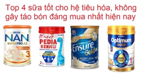 Top 4 sữa tốt cho hệ tiêu hóa, không gây táo bón đáng mua nhất hiện nay
