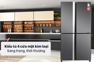 Tủ lạnh Sharp Inverter 525 lít SJ-FX600V dung tích lớn, đáp ứng mọi nhu cầu gia đình