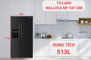 Tủ lạnh Side by side Malloca 513 lít MF-547 SIM phù hợp cho căn bếp hiện đại