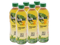 6 chai trà chanh với sả Fuze Tea 450ml