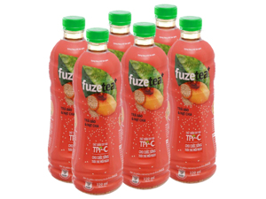 6 chai trà đào và hạt chia Fuze Tea 350ml