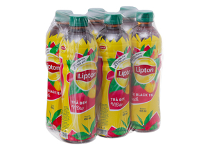 6 chai trà đen Lipton vị đào 455ml