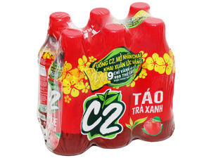 6 chai trà xanh C2 hương táo 360ml