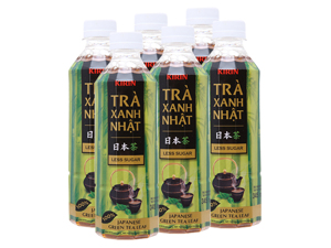 6 chai trà xanh Nhật Kirin ít đường 345ml