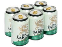 6 lon bia Sài Gòn Lager 330ml