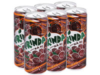 6 lon nước ngọt Mirinda hương xá xị 330ml