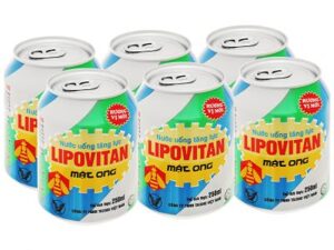 6 lon nước tăng lực Lipovitan mật ong 250ml