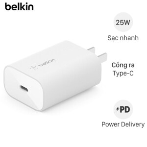 Adapter Sạc Type C PD 25W Belkin WCA004