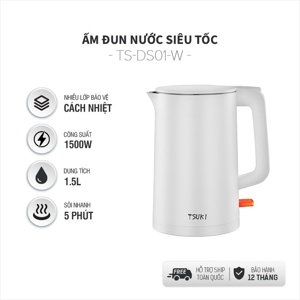 Ấm siêu tốc 2 lớp 1.5L Tsuki TS-DS01