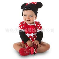 Áo liền quần sơ sinh mickey tay dài BS042