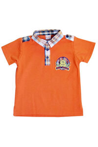 Áo thun cá sấu bé trai màu cam-0120147015