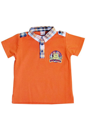 Áo thun cá sấu bé trai màu cam-0120147015