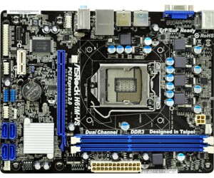 Bo mạch chủ (Mainboard) Asrock H61M chipset - Socket 1155, Intel H61, 2 x DIMM, Max 16GB, DDR3