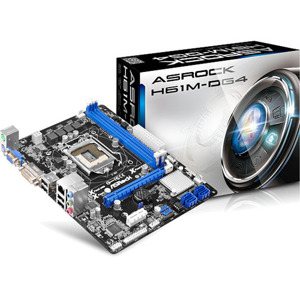 Bo mạch chủ (Mainboard) Asrock H61M-DG4 - Socket 1155, Intel H61, 2 x DIMM, Max 16GB, DDR3