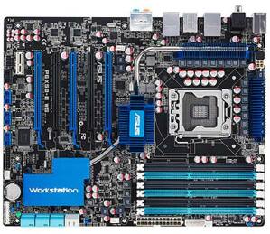 Bo mạch chủ (Mainboard) Asus P6X58-E WS - Socket 1366, Intel X58/ICH10R, 6 x DIMM, Max 24GB, DDR3