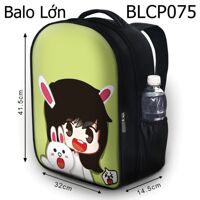 Balo in hình Cô bé đội lốt thỏ trắng BLCP075 size lớn