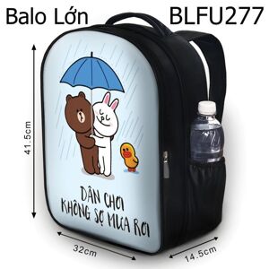 Balo in hình Dân chơi không sợ mưa rơi BLFU277 size lớn