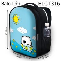 Balo in hình Gấu trắng tắm biển BLCT316 size lớn