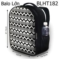 Balo in hình Hình học góc nhọn trắng đen BLHT182 size lớn