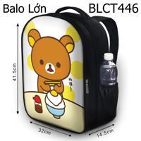 Balo in hình Rilakkuma ăn cơm trứng BLCT446 size lớn