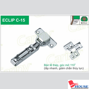 Bản lề thép góc mở 110 độ Cariny Eclip C15