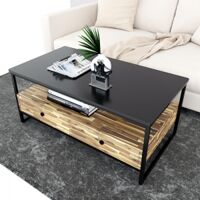 Bàn sofa 2 tầng có ngăn kéo gỗ tràm TT68144