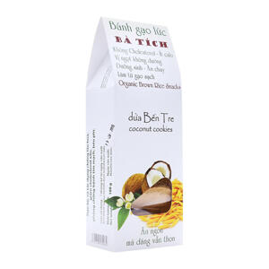 Bánh gạo lứt Bà Tích dừa bến tre hộp 100g