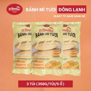 Bánh mì tươi đông lạnh O'smiles gói 350g (70g x 5 ổ)