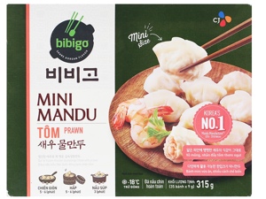 Bánh mini mandu nhân tôm Bibigo hộp 315g