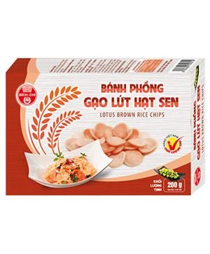 Bánh phồng gạo lứt hạt sen Bích Chi - hộp 200g