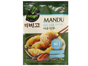 Bánh xếp Mandu hải sản Bibigo thực phẩm Cầu Tre gói 175g