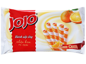 Bánh xốp ống vị kem cam Jojo gói 125g