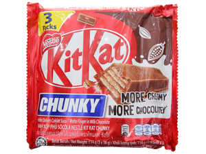 Bánh xốp phủ socola KitKat Chunky gói 114g