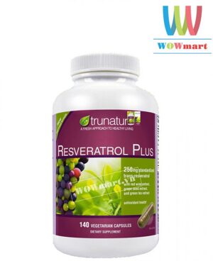 Bảo vệ tim mạch với Trunature Resveratrol Plus 250mg 140 viên