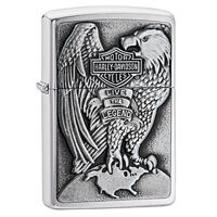 Bật lửa Zippo Made in the USA Eagle and Globe Emblem Brushed Chrome