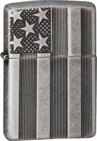 Bật lửa Zippo 28974 Armor Flag Antique Silver Plate