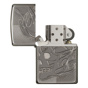 Bật lửa Zippo 29230 - Armor Deep Carved Flaming Skull