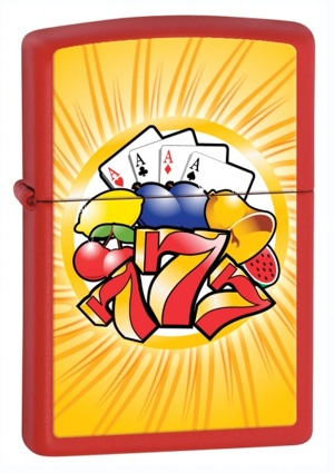 Bật lửa Zippo Aces and Triple 7 Red Matte