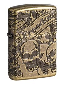 Bật lửa Zippo Armor Freedom Skull Antique Brass 49035