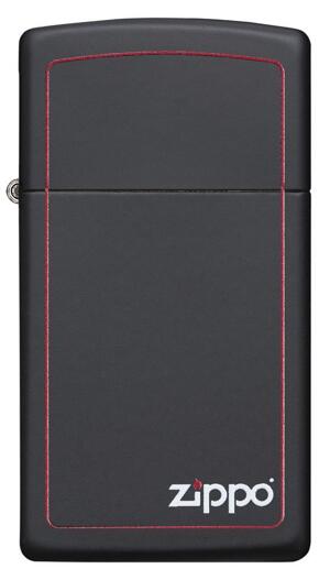 Bật lửa Zippo Black Matte with Zippo Logo and Border Slim