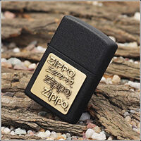 Bật lửa Zippo Brass Emblem Black Crackle