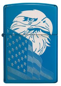 Bật lửa Zippo High Polish Blue Eagle and Flag 29882