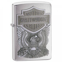 Bật lửa Zippo Made in the USA Emblem Brushed Chrome