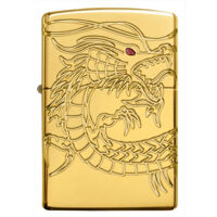 Bật lửa Zippo Red Eyed Dragon 360 Degree Engraving Gold Plate