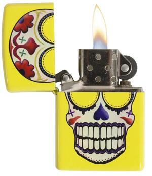 Bật lửa Zippo Skull Day of the Dead Yellow Matte