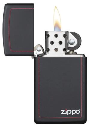 Bật lửa Zippo Slim Black Matte with Red Border