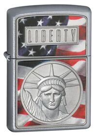 Bật lửa Zippo The Face Of Liberty Emblem Satin Chrome