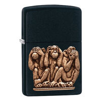 Bật lửa Zippo Three Monkeys Black Matte